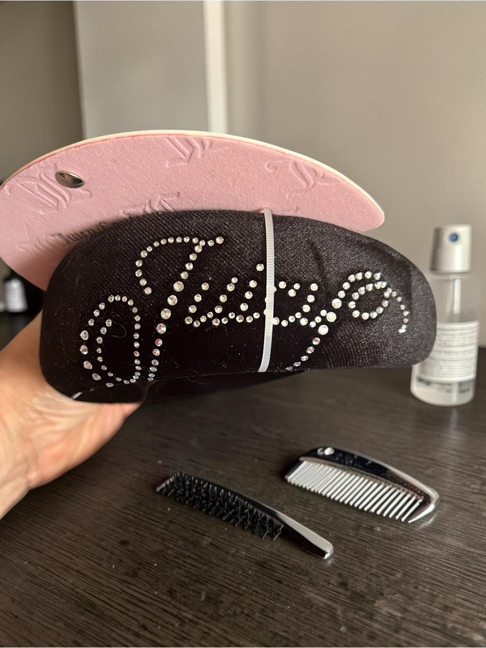 Juicy Couture Black Hair Accessory with Crystal Logo